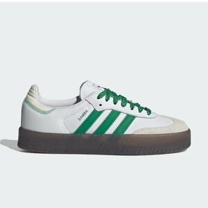 NWT Adidas Samba White and Green Sneakers